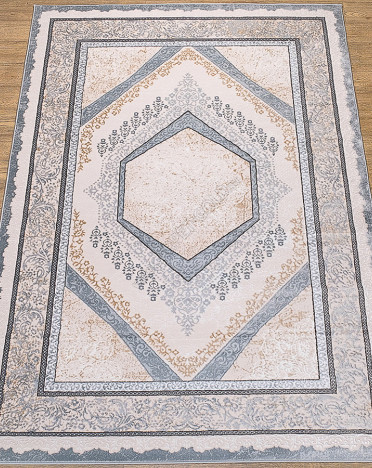 Ковер российский 25635-24348 Каскад (PP Heatset Высокоплотный, бежевый, серый)