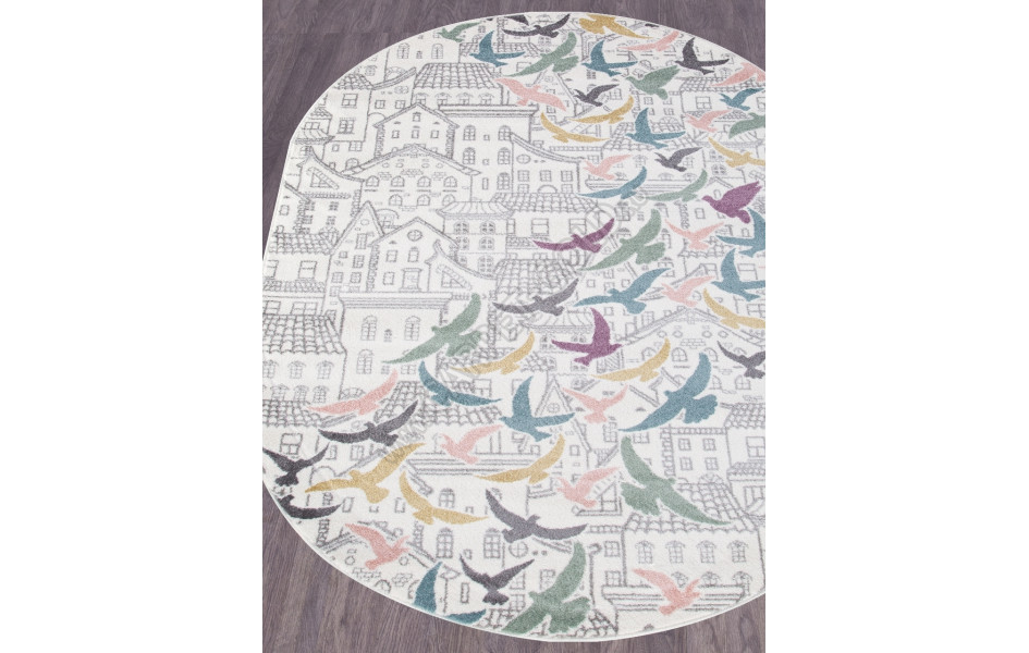 Детский ковер SOFIT C040 - LIGHT CREAM - Овал