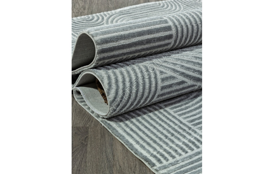 Ковер E508AQ - D.GREY / GREY - Прямоугольник - коллекция SIROCCO